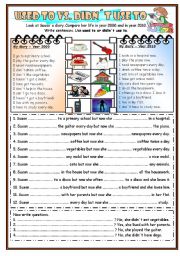 English Worksheet: Used to x didn�t use to (BW+the key)