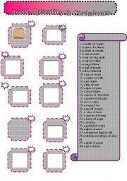 English Worksheet: Food Quantity & Containers