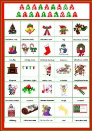 English Worksheet: Christmas Pictionary