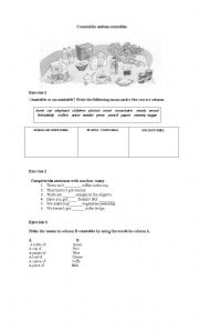 English Worksheet: Countables & Uncountables