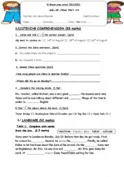 English Worksheet: listening test for 8th form