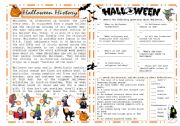English Worksheet: HALLOWEEN HISTORY