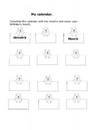 English worksheet: Months of the year