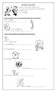English worksheet: Animals questions