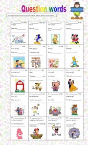 English Worksheet: Question words