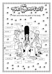 English Worksheet: The Simpsons Family Halloween