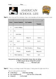 English Worksheet: American High School Lesson