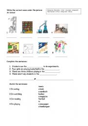 English Worksheet: Matching, completing and writing