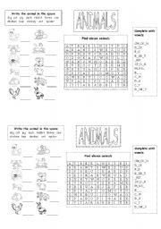 English Worksheet: Animals