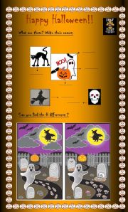 English Worksheet: Halloween - Vocabulary - Find differences