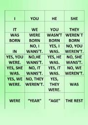 English Worksheet: was were puzzle 