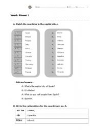 English worksheet: Country