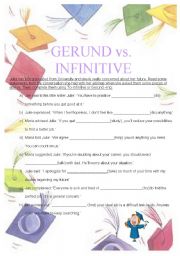 English Worksheet: Gerund vs. Infinite