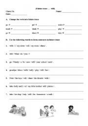 English worksheet: future tense