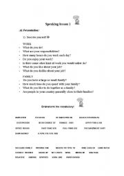 English worksheet: Presentation on speaking course