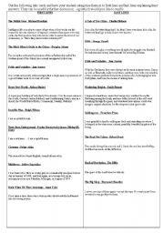 English worksheet: Books and Writing continued