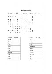 English Worksheet: Wordsearch about vocabulary