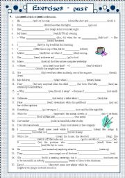 English Worksheet: exercises past tense