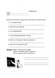English Worksheet: grammar quiz