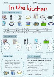 English Worksheet: In the kitchen 2