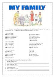 English Worksheet: MY FAMILY