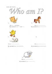 English Worksheet: Baby animals