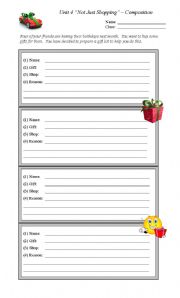 English Worksheet: Not Just Shopping (Writing Task)