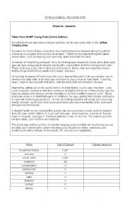 English Worksheet: Newspaper Reading