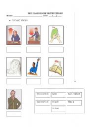 English Worksheet: The Classroom Instructions