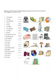 English Worksheet: Furniture quiz (matching)