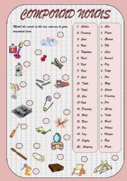 English Worksheet: Compound nouns