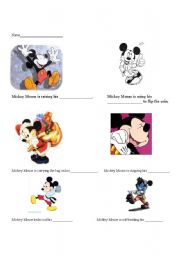 English Worksheet: Mickey Mouse is Moving