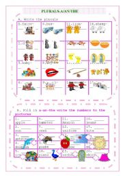 English Worksheet: PLURALS