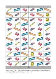 English Worksheet: School equipment maze