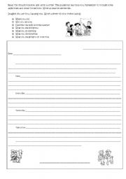English worksheet: Write a letter 