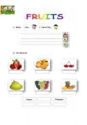 English worksheet: Fruits