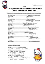 English Worksheet: The present continuous and the present simple