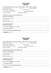 English worksheet: Present Simple Exercises