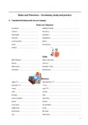 English worksheet: Radio and TV