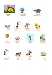 English Worksheet: animals