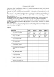 English Worksheet: Grammar Auction