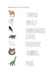 English worksheet: animals