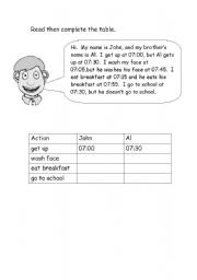 English Worksheet: Reading