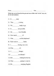 English worksheet: Choose the correct form of the verb 