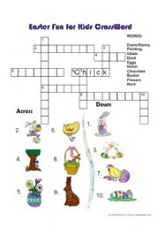 English Worksheet: Easter Crossword Puzzle
