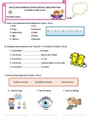 English Worksheet: 8th Grade QUIZ -1