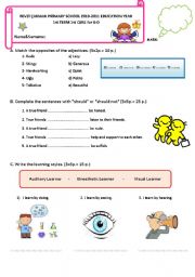 English Worksheet: 8th Grade QUIZ -1