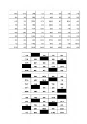 English Worksheet: Bingo numers from 100 to 10000