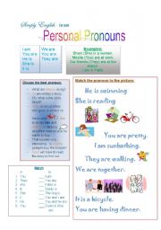 English Worksheet: Personal Pronouns