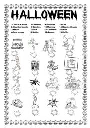 English Worksheet: HALLOWEEN-MATCH  THE VOCABULARY